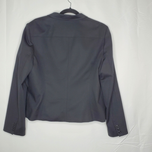 Talbots Cotton Blend Black Blazer Size 16 Lined Jacket with Pockets Office - Picture 5 of 13